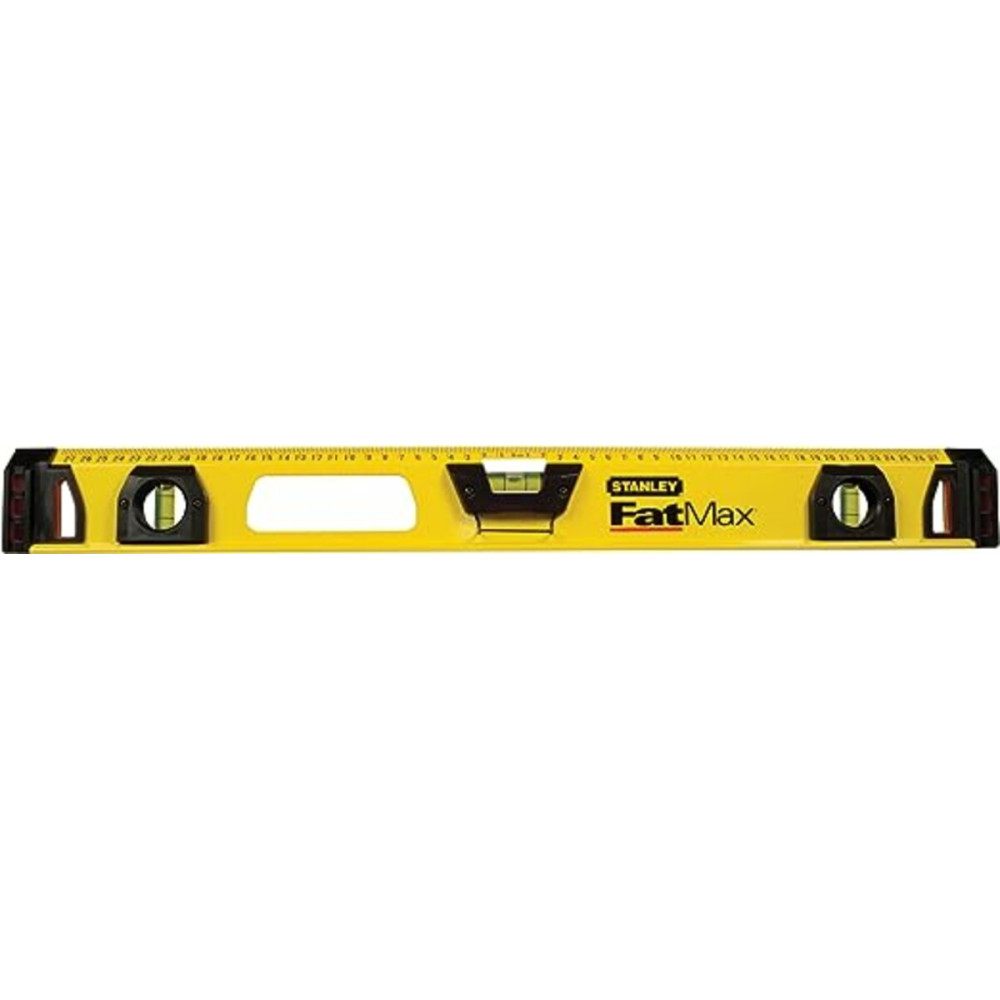 Рівень STANLEY "FatMax I Beam": L= 60 см, 3 капсули, алюмінієвий корпус + олівець, похибка 0,5 мм/м