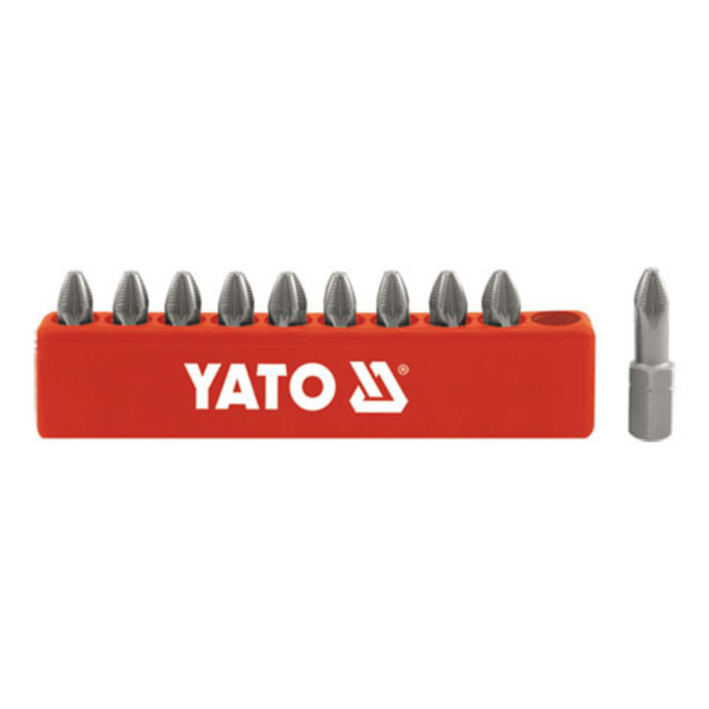 Набір насадок викруткових YATO : "Pozidriv" РZ1 x 25 мм. HEX 1/4" 10 шт. [25/200]
