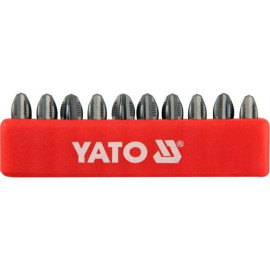 Набір насадок викруткових YATO : "Philips" PН3 x 25 мм. HEX 1/4" 10 шт. [25/200]