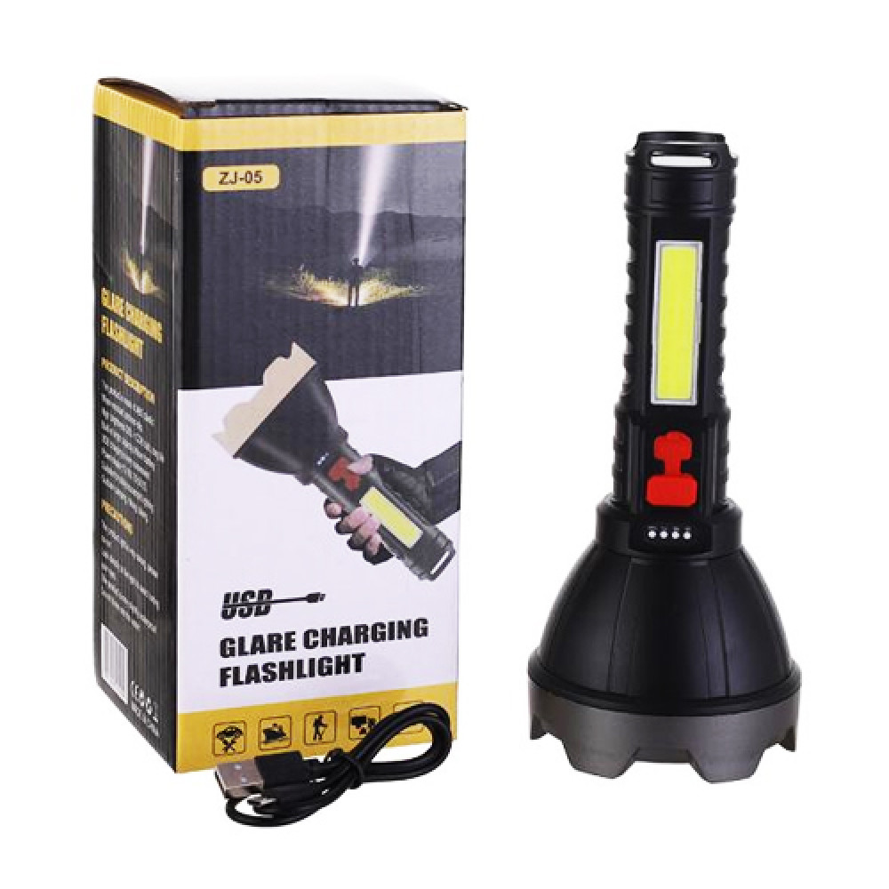 Фонарь ZJ-05-OSL+COB, Li-Ion аккумулятор, ЗУ microUSB, Box