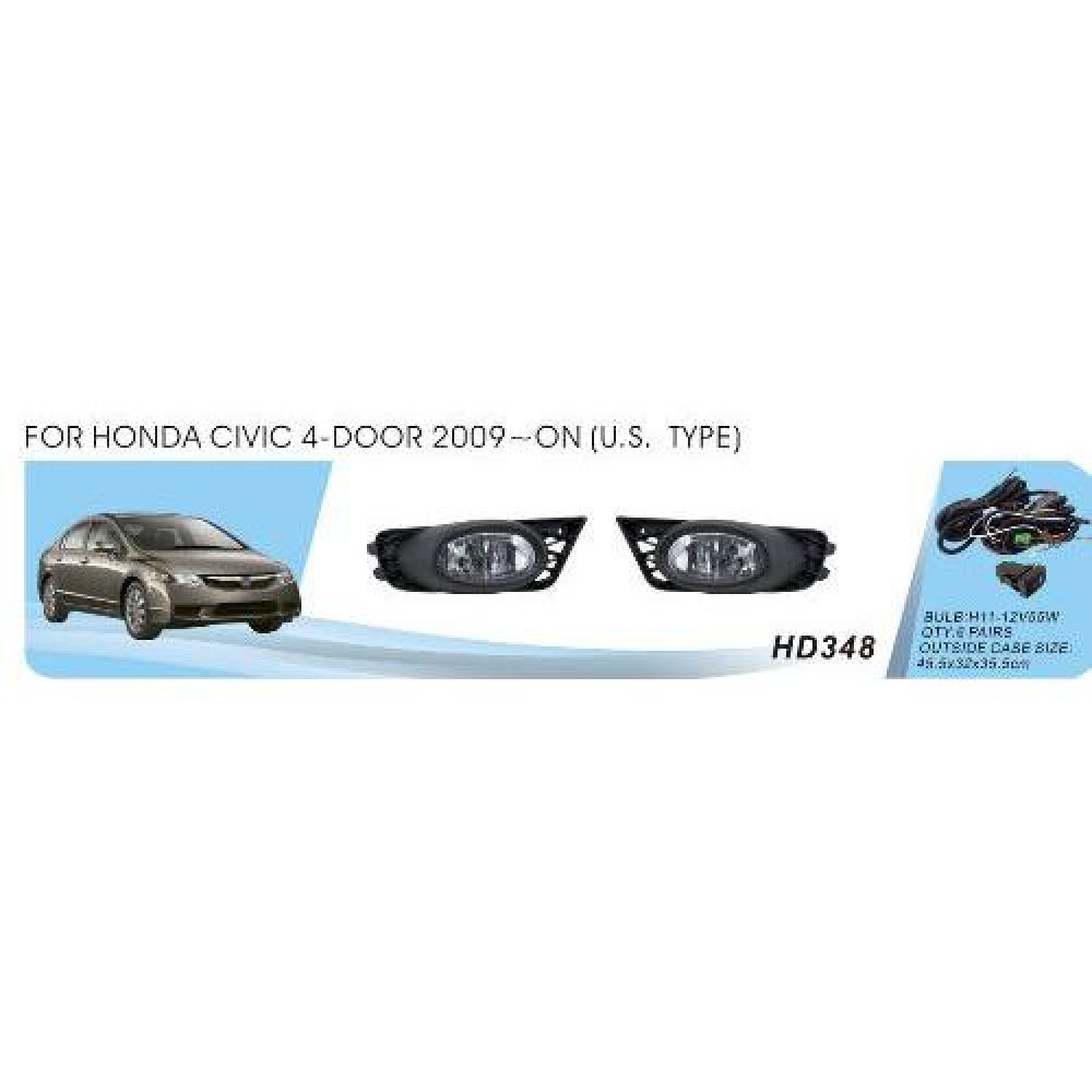 Фары доп.модель Honda Civic/2009-11/4-door/HD-348W/U.S TYPE/H11-12V55W/эл.проводка