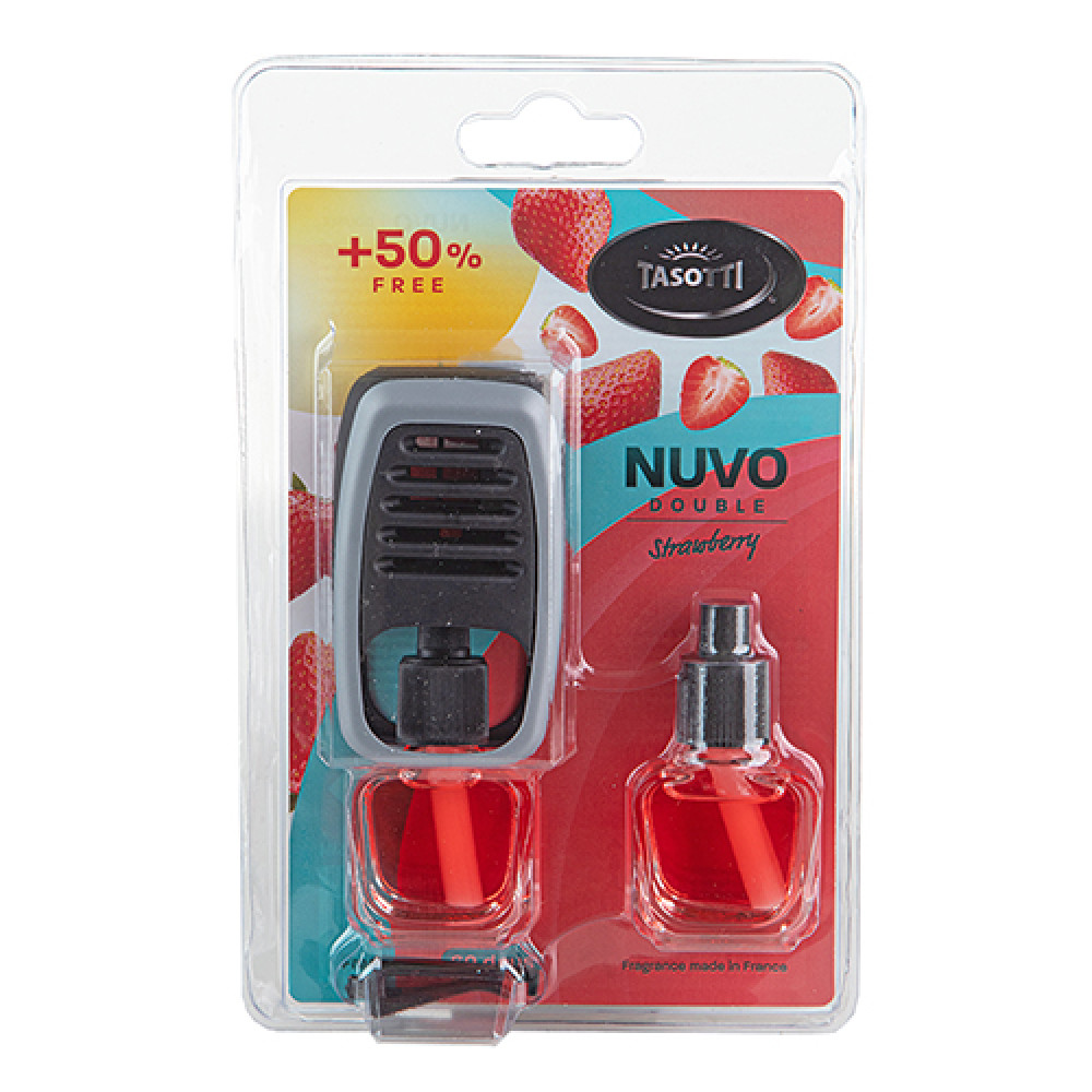 Ароматизатор  на дефлектор "Nuvo" Double Blister Strawberry 8ml (уп. 12 шт) с запаской