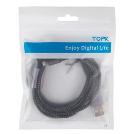 Кабель TOPK 3 в 1 USB - Micro USB/Apple/Type C/ 3A (Grey)