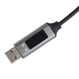Кабель VOIN CC-3201C GY , USB - Type C 3А, 1m, grey с дисплеем