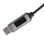 Кабель VOIN CC-3201C GY , USB - Type C 3А, 1m, grey с дисплеем