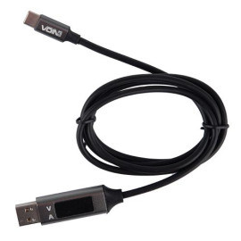 Кабель VOIN CC-3201C GY , USB - Type C 3А, 1m, grey с дисплеем