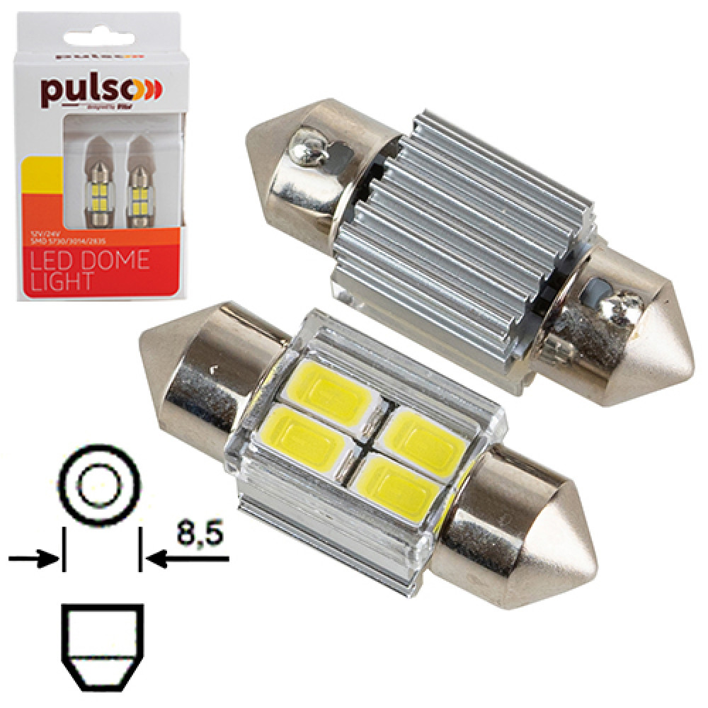 Лампа PULSO/софитные/LED SV8.5/T11x31mm/4 SMD-5730/9-18v/130Lm