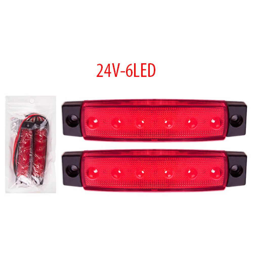 Фонарь габаритный BL-64906RD 12-24V/6LED/96х20mm/2шт