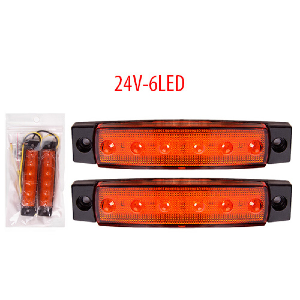 Фонарь габаритный BL-64906YL 12-24V/6LED/96х20mm/2шт
