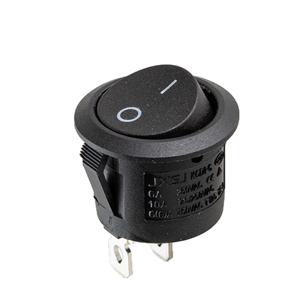 Переключатель on-off 12V круглый 2pin 22*22*16мм 6A 250V 10 125/250V