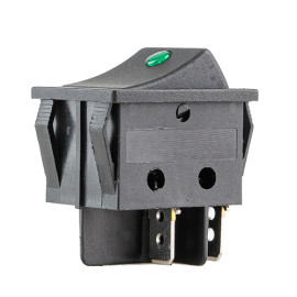 Переключатель on-off с подсветкой 12V квадратный Green 25*31*20мм 16A250V 20A 125V