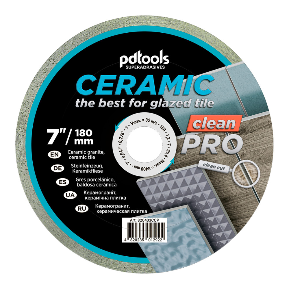 Круг алмазный отрезной 1A1R 180 СERAMIC CLEAN PRO для стационарного оборудования