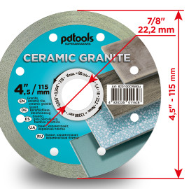 Круг алмазний вiдрiзний СERAMIC GRANITE 1A1R 115 для ручного інструменту