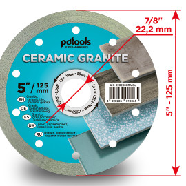 Круг алмазний вiдрiзний СERAMIC GRANITE  1A1R 125 для ручного інструменту