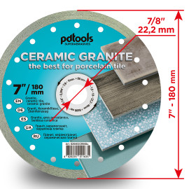 Круг алмазний вiдрiзний СERAMIC GRANITE 1A1R 180 для ручного інструменту