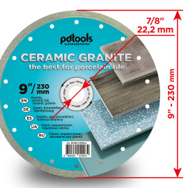 Круг алмазний вiдрiзний СERAMIC GRANITE 1A1R 230 для ручного інструменту
