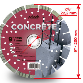 Круг алмазний вiдрiзний CONCRETE 1A1RSS/C1 230 для ручного інструменту