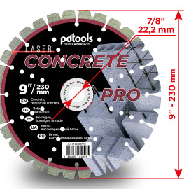 Круг алмазний вiдрiзний CONCRETE PRO 230 1A1RSS для ручного інструменту