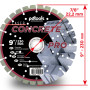 Круг алмазный отрезной CONCRETE PRO 230 1A1RSS для ручного инструмента
