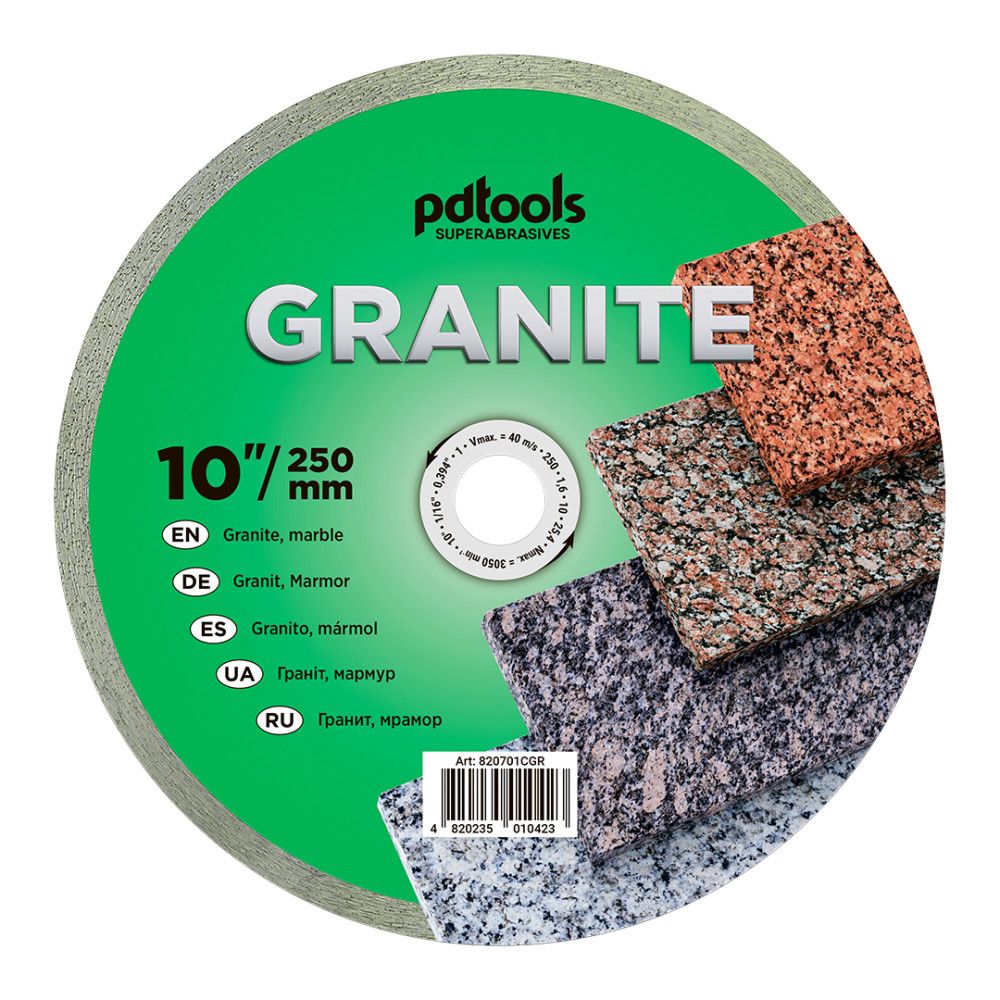 Круг алмазний вiдрiзний GRANITE 1A1R 250 для стаціонарного обладнання