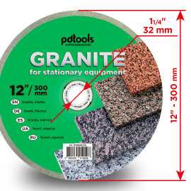 Круг алмазний вiдрiзний GRANITE 1A1R 300 для стаціонарного обладнання