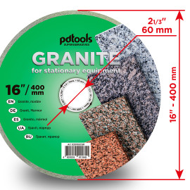 Круг алмазний вiдрiзний GRANITE 1A1R 400*60 для стаціонарного обладнання