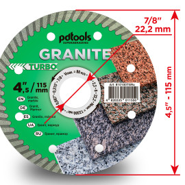 Круг алмазний вiдрiзний GRANITE  1A1R 115 TURBO для ручного інструменту