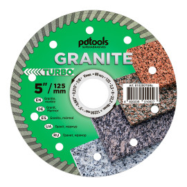 Круг алмазний вiдрiзний GRANITE  1A1R 125 TURBO для ручного інструменту