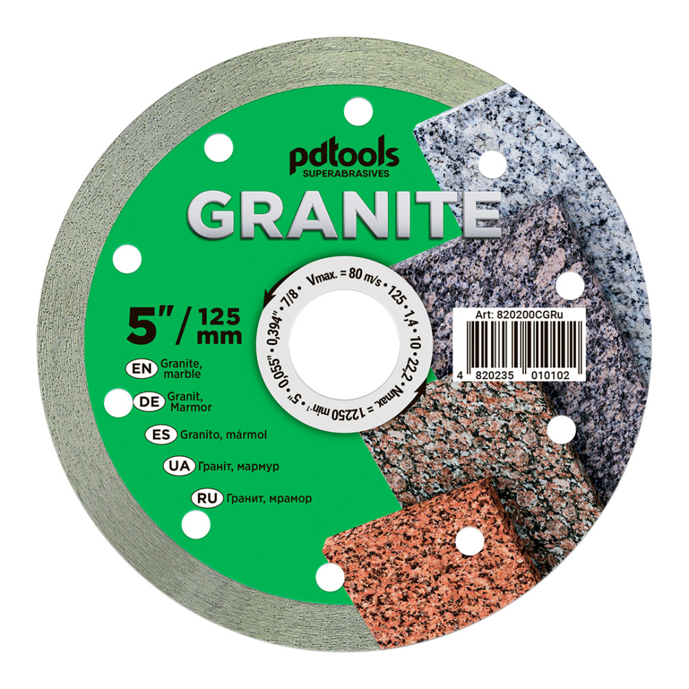 Круг алмазний вiдрiзний GRANITE 1A1R 125 для ручного інструменту
