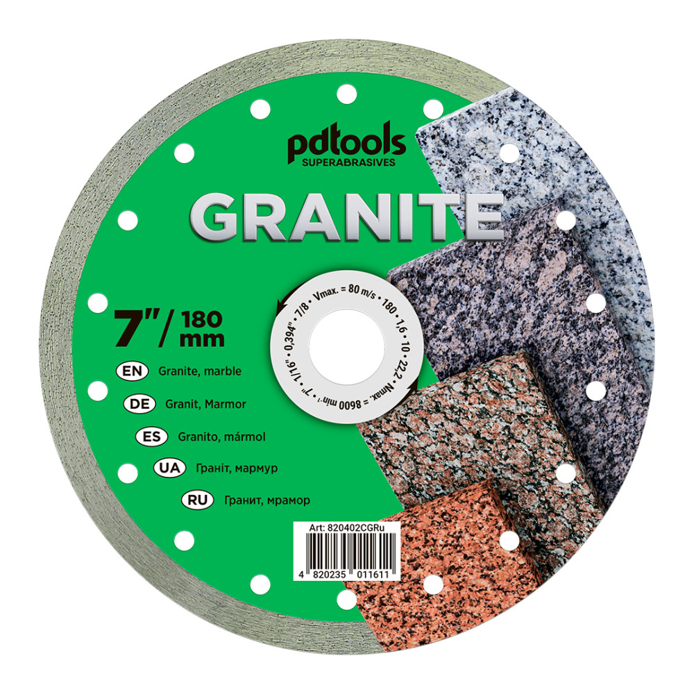 Круг алмазний вiдрiзний GRANITE 1A1R 180 для ручного інструменту