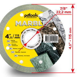 Круг алмазний вiдрiзний MARBLE 1A1R 115 для ручного інструменту