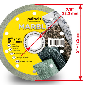Круг алмазний вiдрiзний MARBLE 1A1R 125 для ручного інструменту