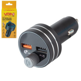 Модулятор FM, VOIN W-3301, 12-24V 2 USB 3,1A, Bluetooth 5.0, Hands-free, ambient light