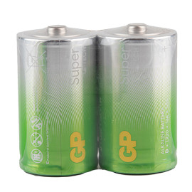 Батарейка GP SUPER  ALKALINE 1.5V 13A21-S2 щелочная, LR20, D