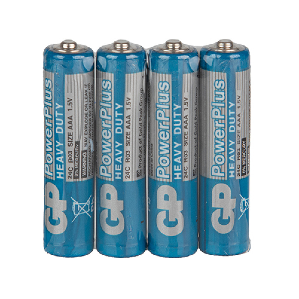Батарейка GP POWERPLUS 1.5V 24S-S4 солевая R03, ААА