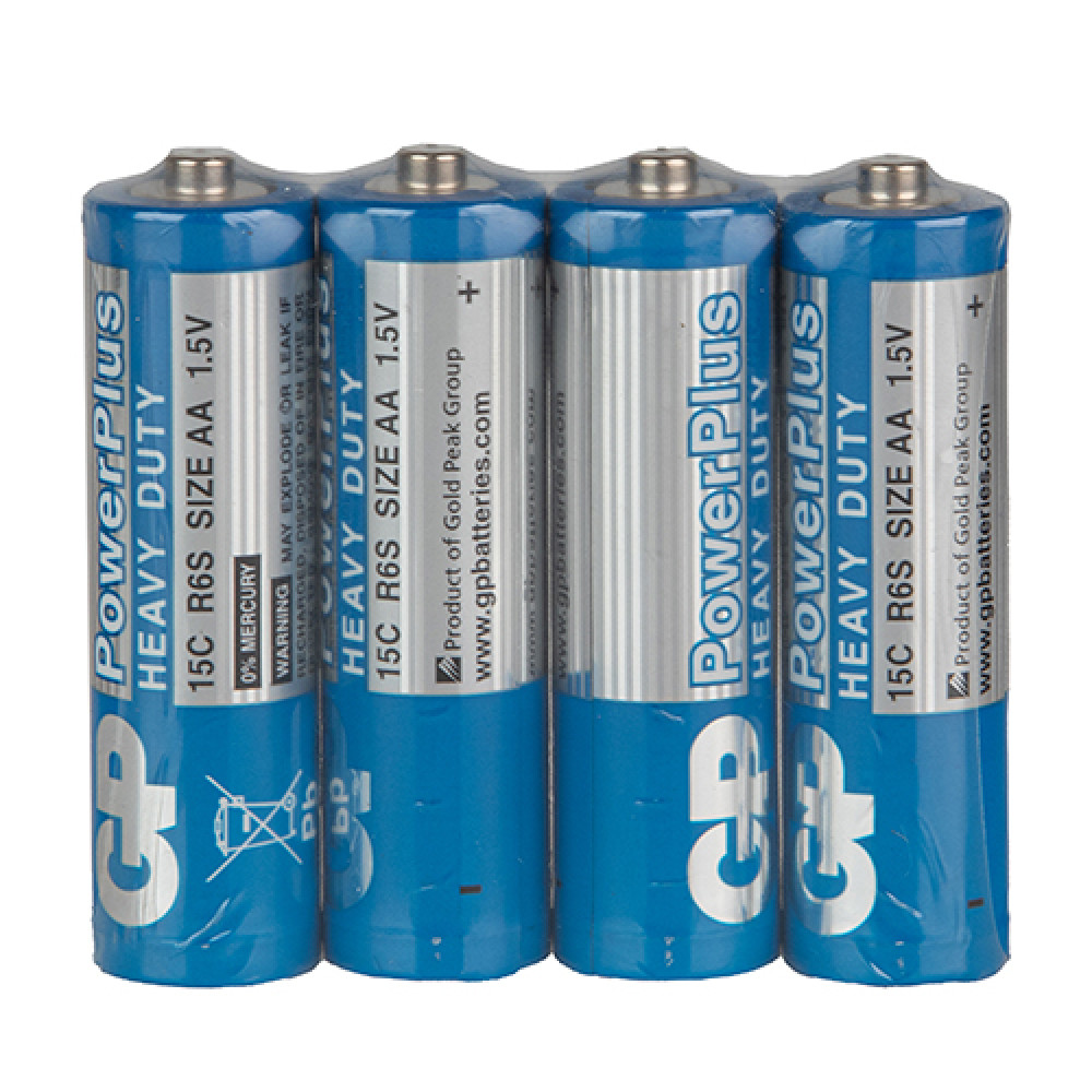 Батарейка GP POWERPLUS 1.5V 15C-S4 солевая R6, АА