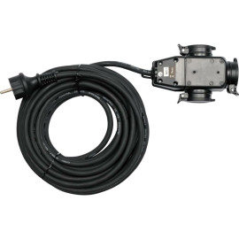Подовжувач електромережевий YATO: l= 20 м, 16 A, 3Gх1,5 mm2, IP44 з розгалужовачем з 3 гніздами YT-81162