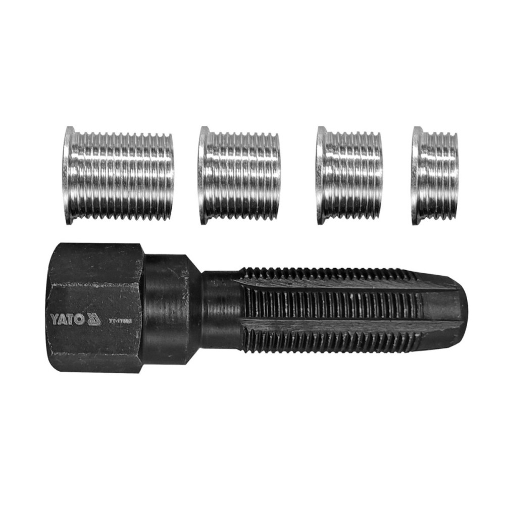 Мітчики для ремонту різьби "свічок" запалу YATO, M14x1,25 і M16x1,25 з 6-гран. приводом, 5 шт. [12]