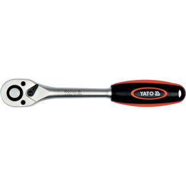 Тріщатка YATO : квадрат 3/8", L= 210 мм, 90Т [6/36]