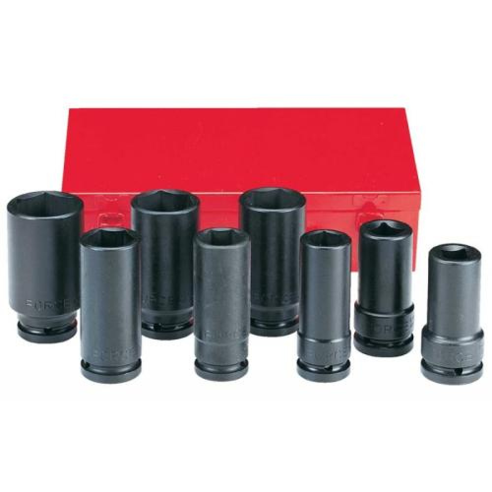 3/4" Набор головок 6-гр. ударных, глубоких 8 пр. (4-гр. 3/4",13/16" и 6-гр. 1-1/16"-1-1/2") (FORCE 6082DS)