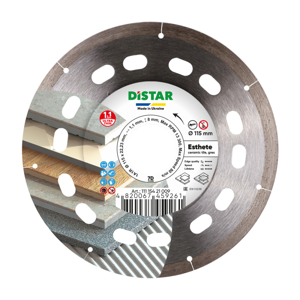Круг алмазний вiдрiзний 1A1R 115x1,1/0,8x8x22,23 Esthete
