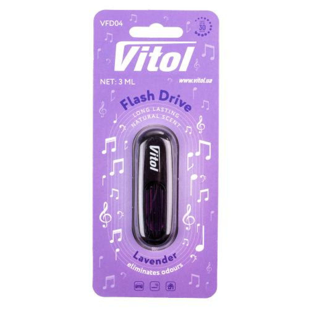 Освежитель воздуха Vitol Flash Drive на обдув Lavender