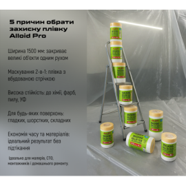 Alloid. Пленка защитная с малярной лентой 1500мм х 15м