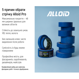 Alloid Pro. Лента малярная фасадная синяя 48мм х 20м, 140мкм