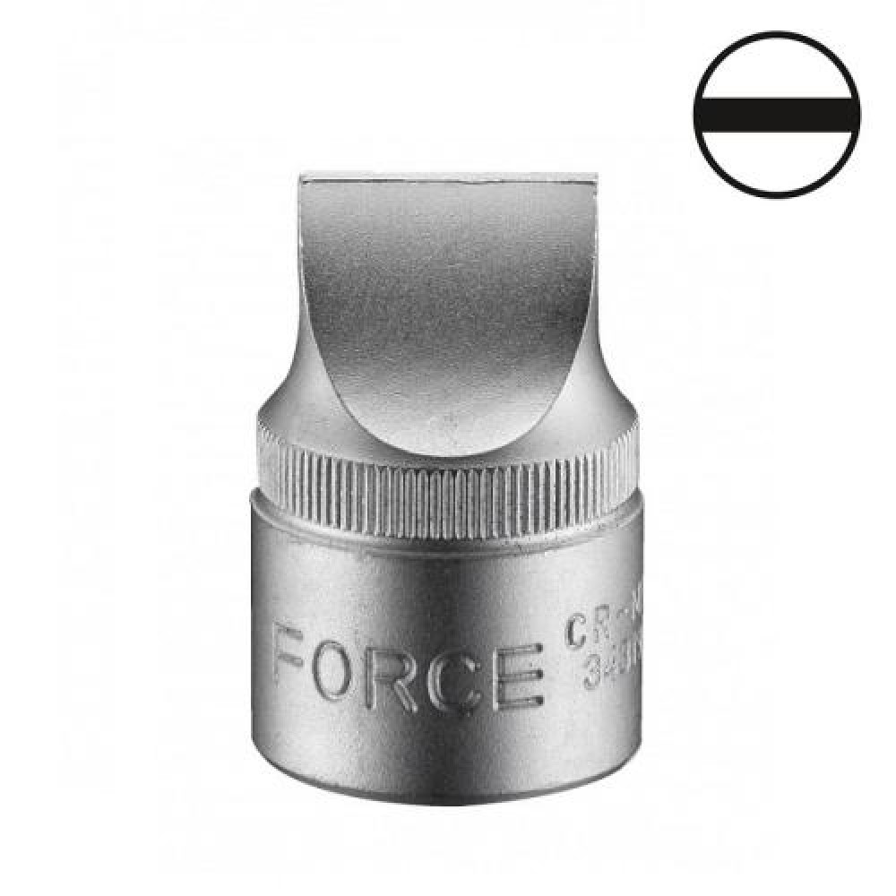 1/2" Головка-бита шлицевая цельная 19 мм, L=38 мм (FORCE 34319)