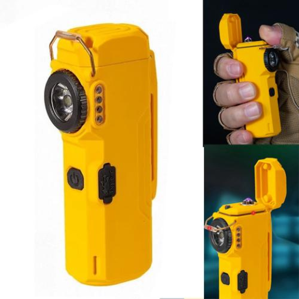Фонарь  MULTIFUNCTIONAL D51-SMD yellow, Li-Ion аккум., индикация заряда, зажигалка, ЗУ Type-C, Box