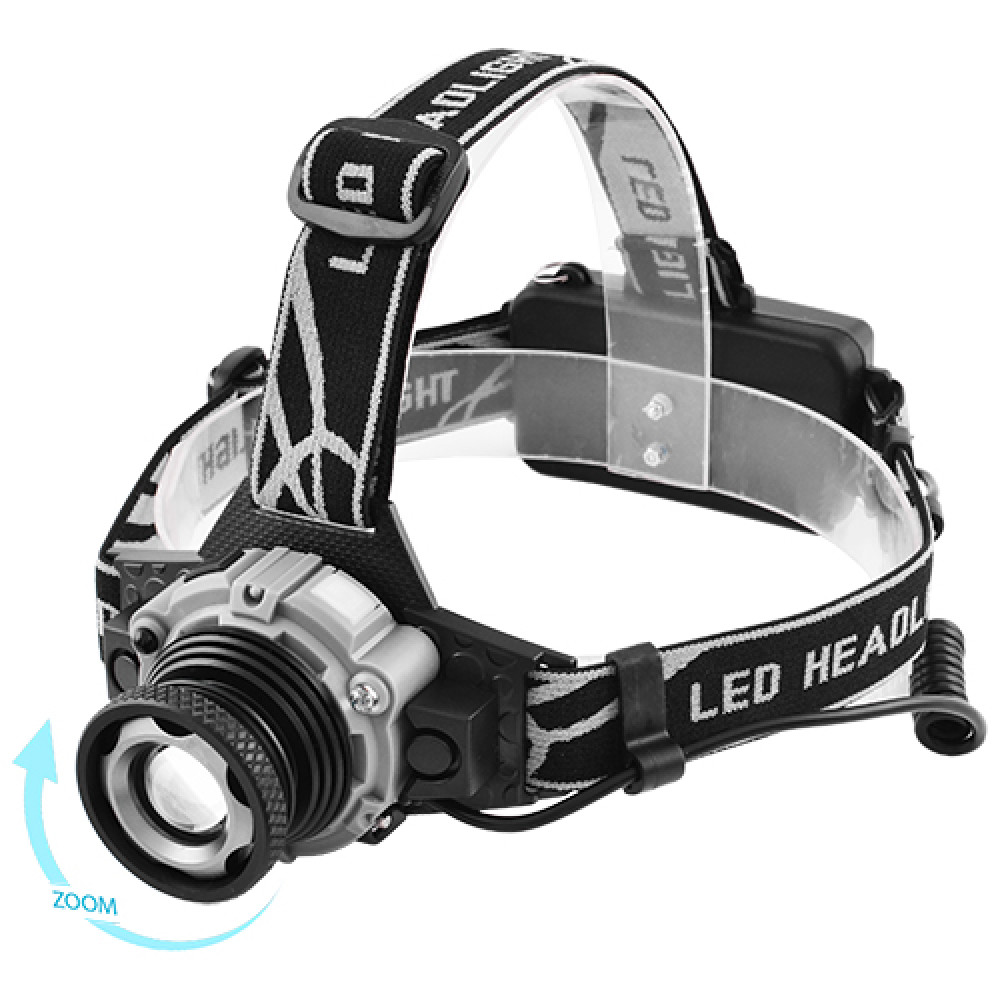 Фонарь  налобный Police W002-XPE, Motion Sensor, 2x18650, zoom, ЗУ microUSB, Box