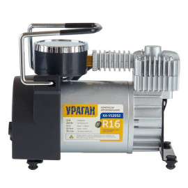 Компрессор "Ураган" KA-У12052 150psi/15Amp/40л/прикур.+переходник/Автостоп 2режима