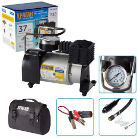 Компрессор "Ураган" KA-У12030 150psi/14Amp/37л/прикур.+переходник