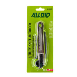 Alloid. Нож пластик/резина с выдвижным сегмент. лезвием 18мм (3шт)